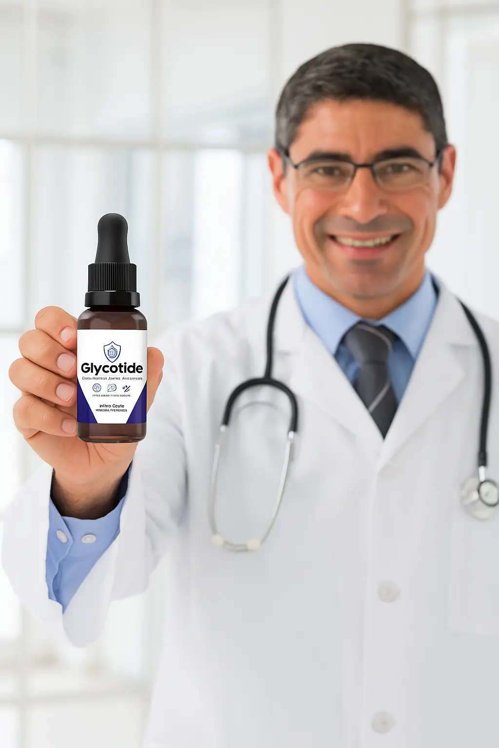 Doctor presenting Glycotide blood sugar support formula